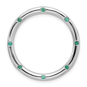 Sterling Silver & Cr. Emerald Stackable Expressions Large Slide, 29mm